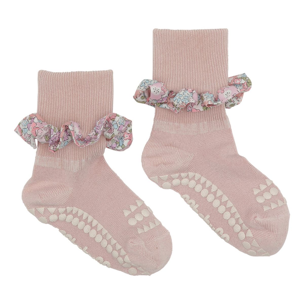 Skridsikre Strømper - Liberty - Soft Pink / Michelle pink - 2-3 ÅR