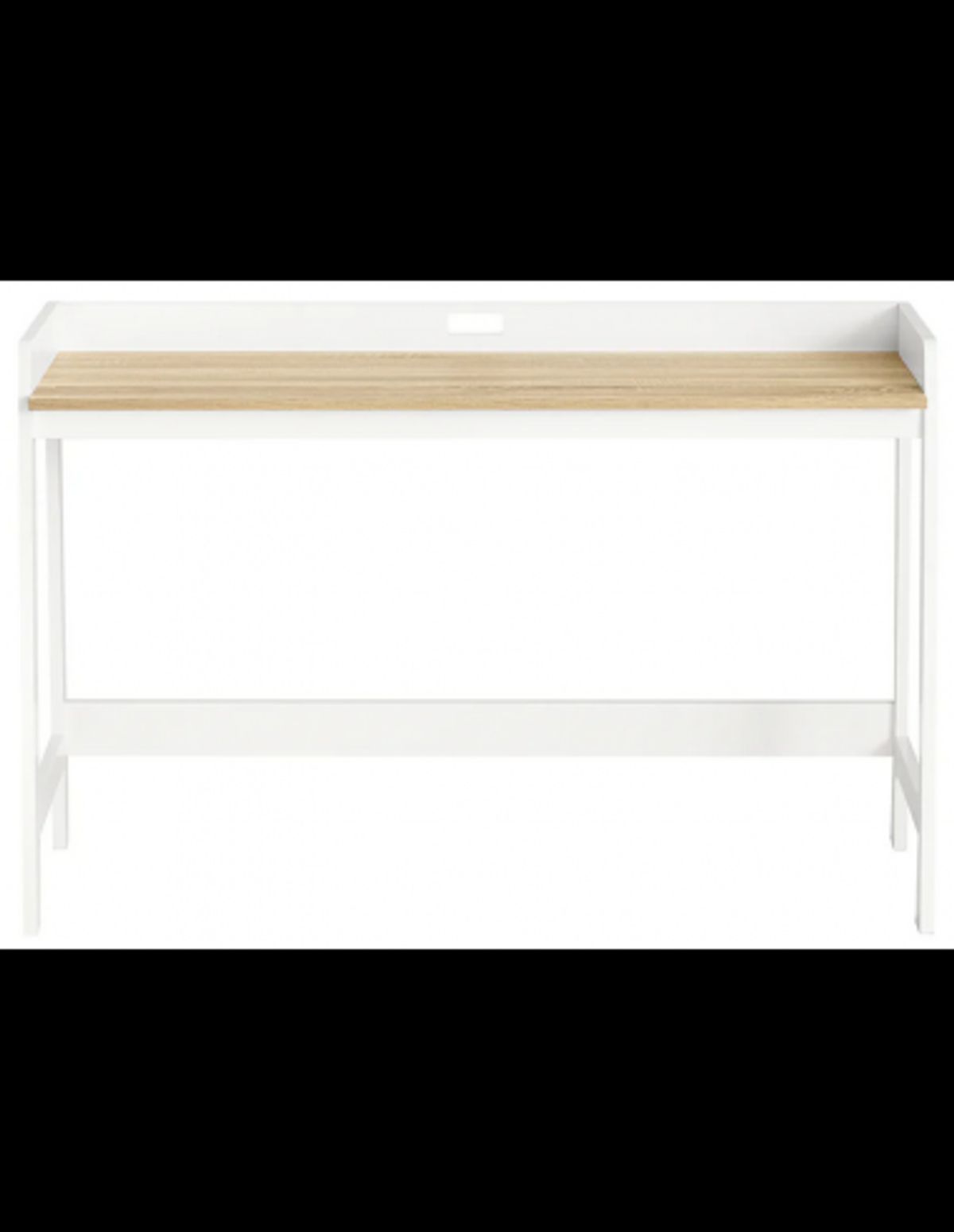 Skrivebord i MDF H80 x B125 x D52 cm - Hvid/Natur