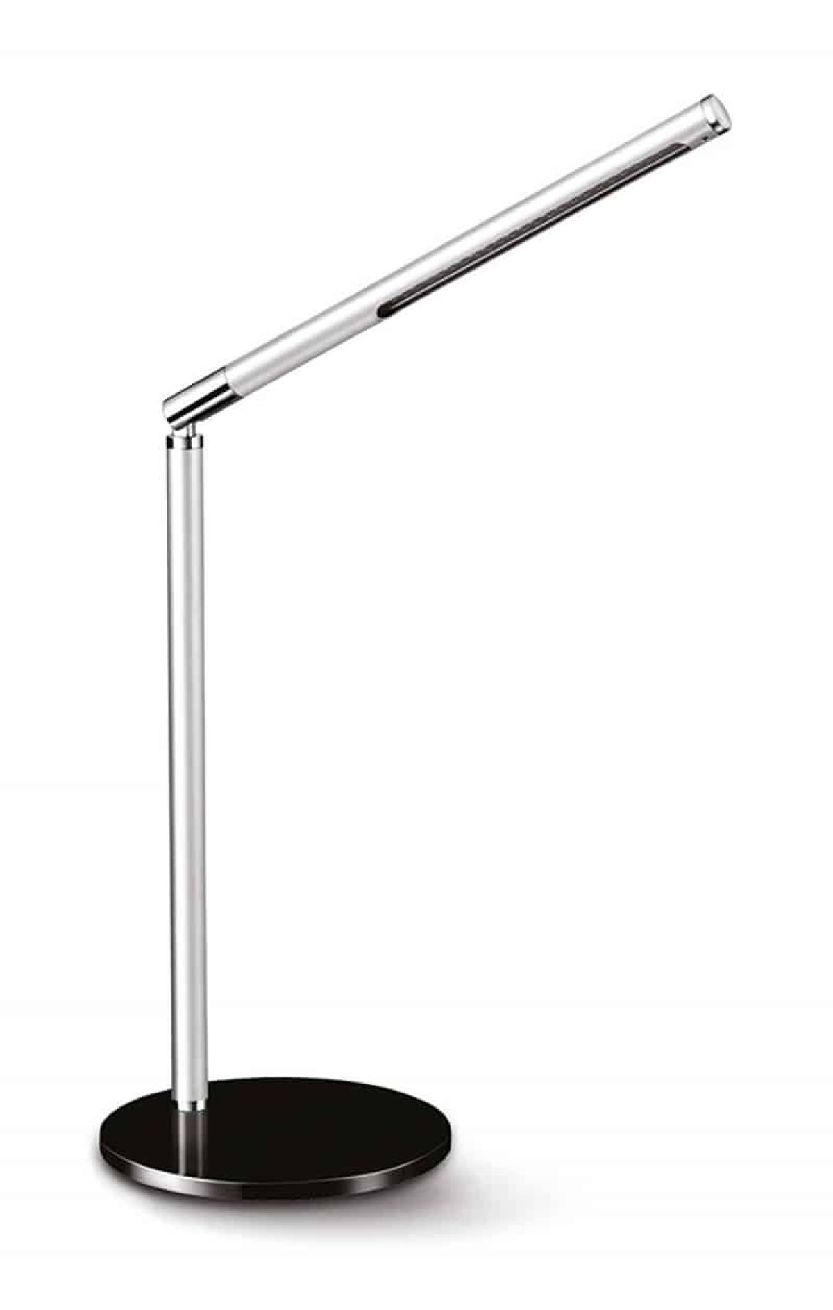 Skrivebordslampe LED Sølv-Sort Justerbar Arm.