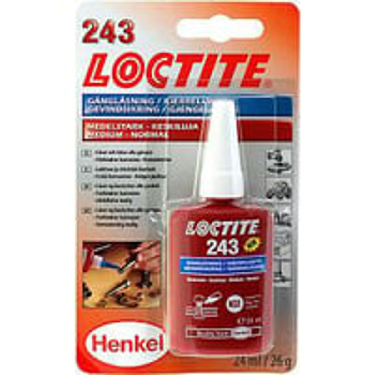 Skruesikring Loctite 243 middel styrke 24 ml