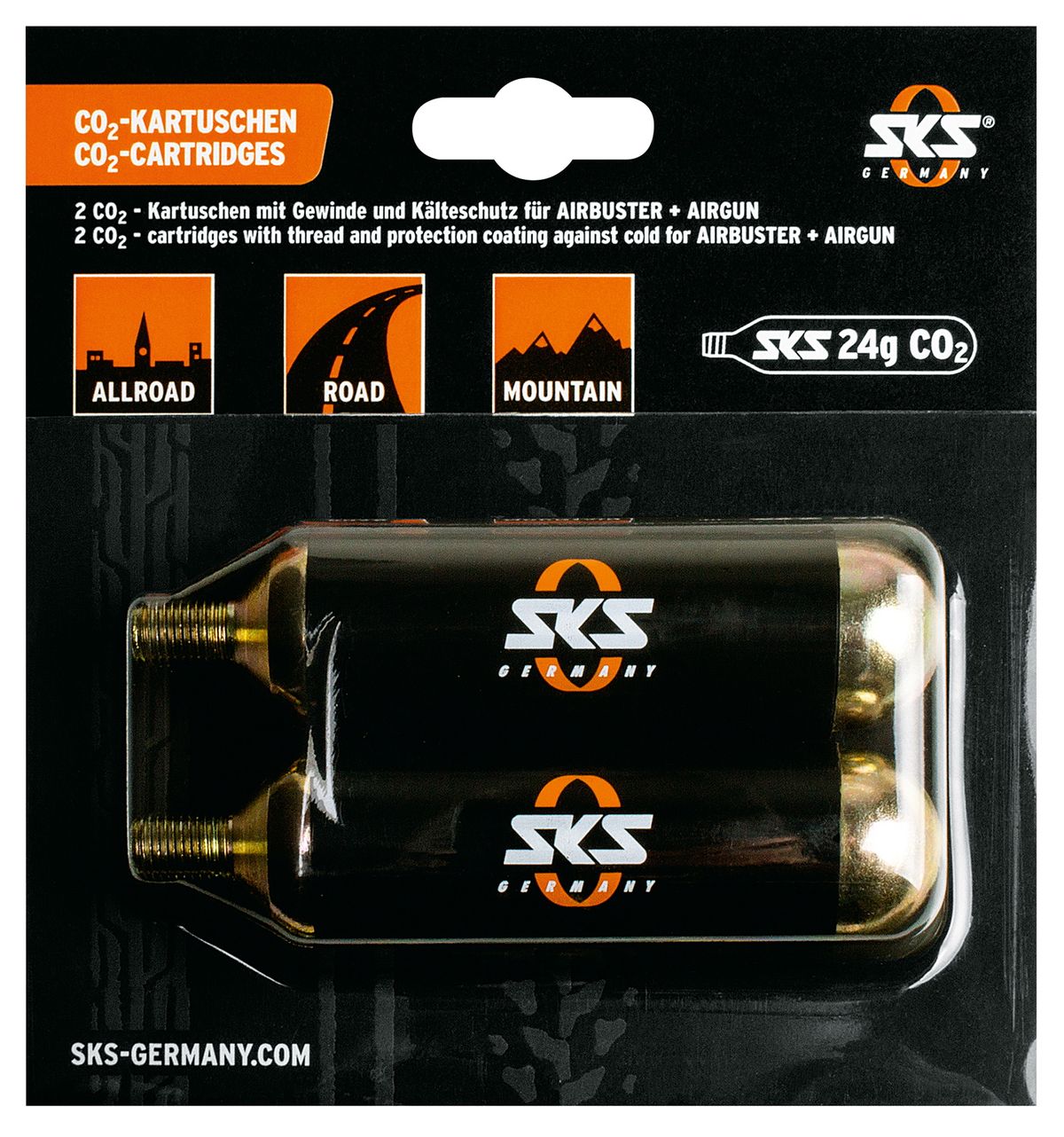 SKS Co2 patron 24g til AirboyAirbuster m.v. (2 stk.)