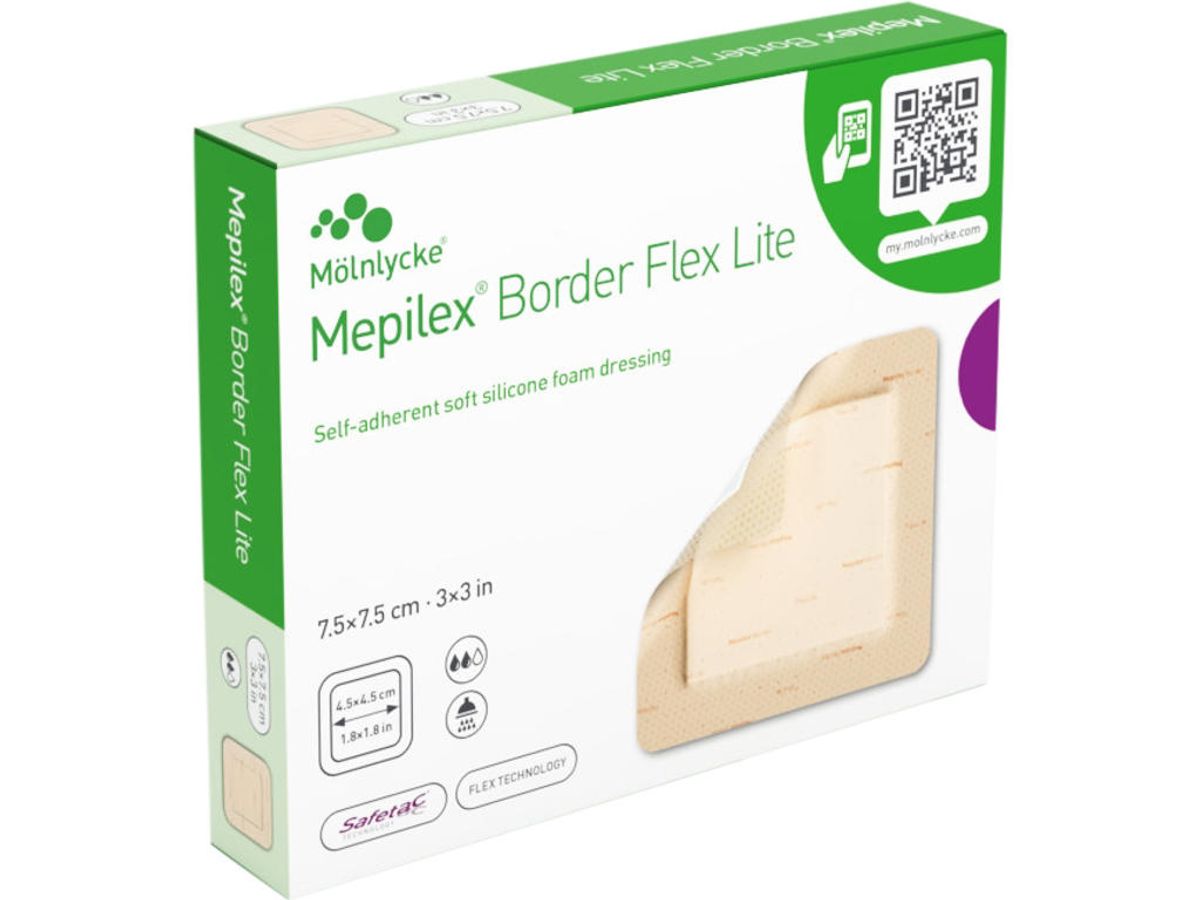 Skumbandage Mepilex Border Flex Lite 7,5x7,5 cm, Steril 5 stk