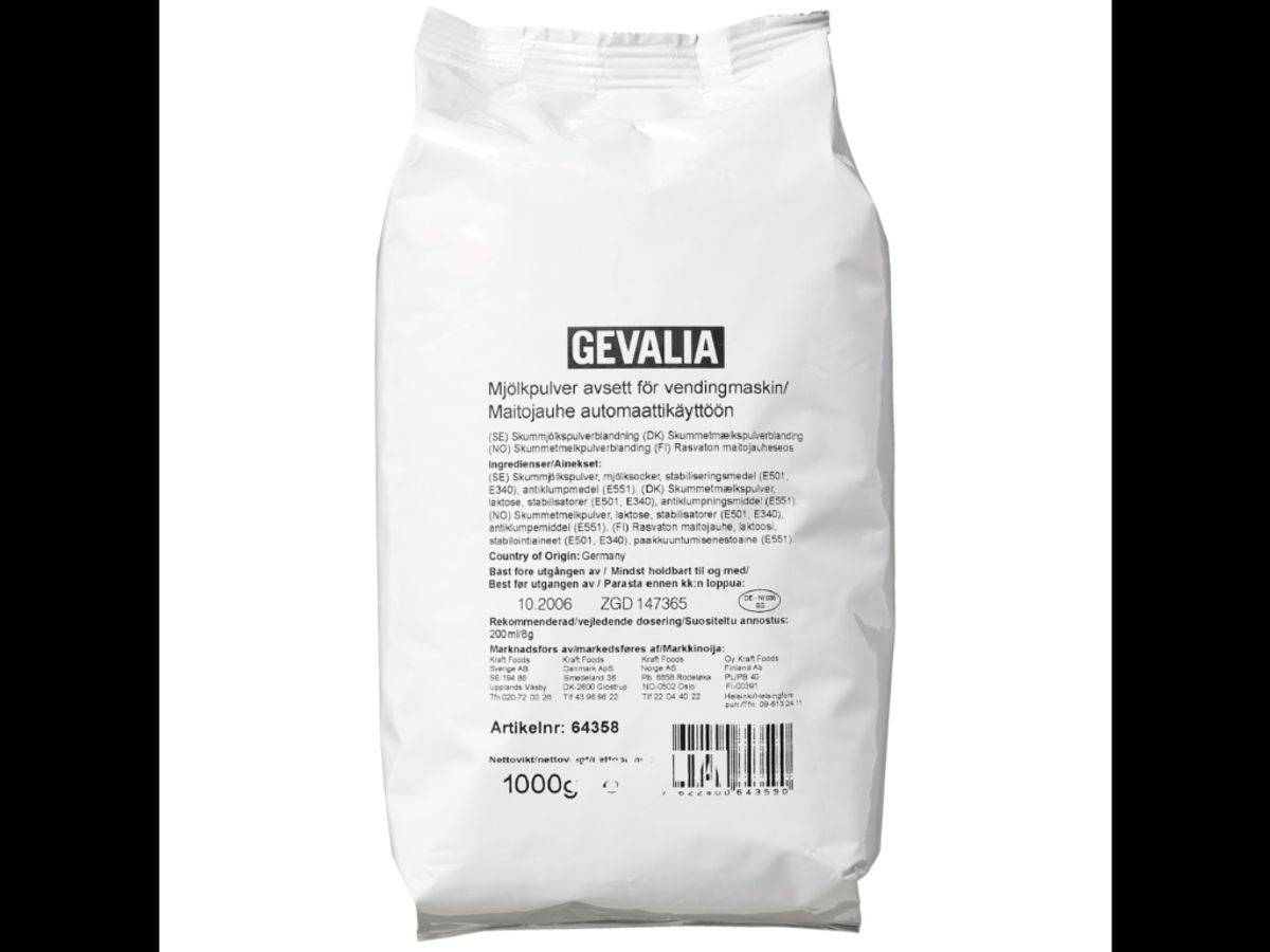 Skummetmælkspulver Gevalia Automat 1 kg