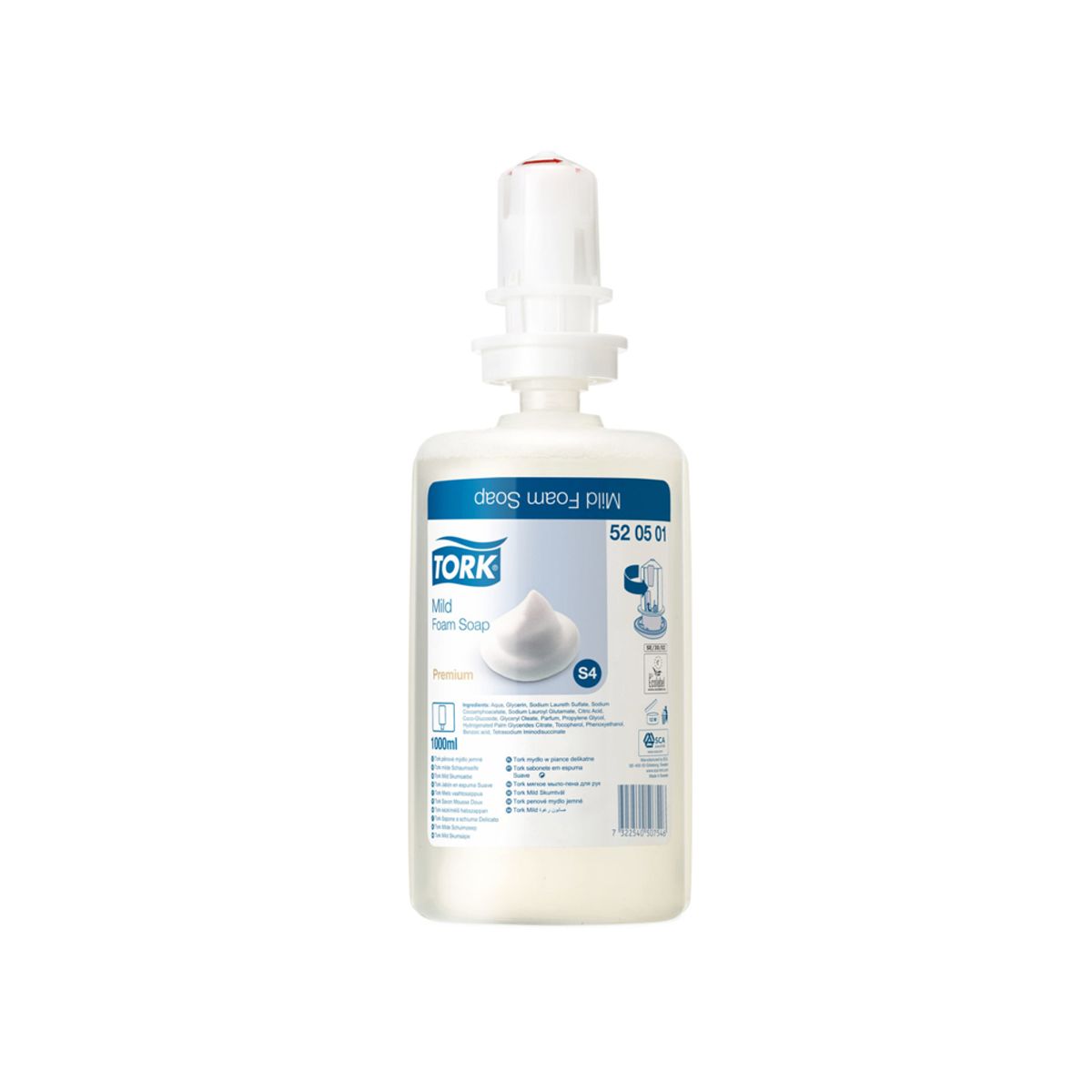 Skumsæbe Tork S4 520501 Mild 1 Liter