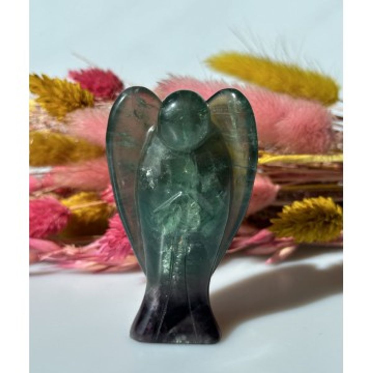 Skytsengel i Fluorit 7.5 cm - Engle statuer - GodKarmaShop