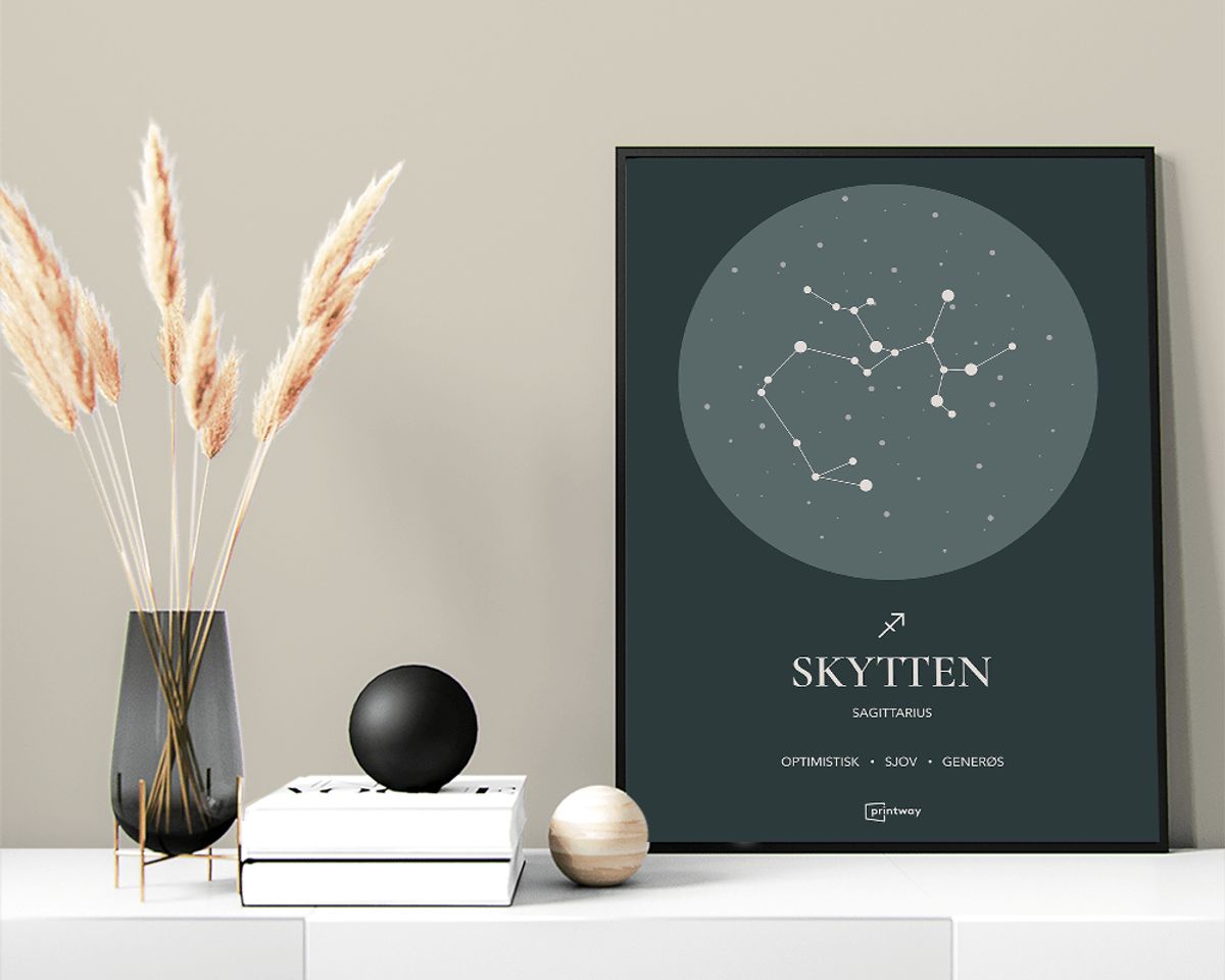 Skytten Stjernetegn Plakat Skovgrøn 70×100 cm (B1)