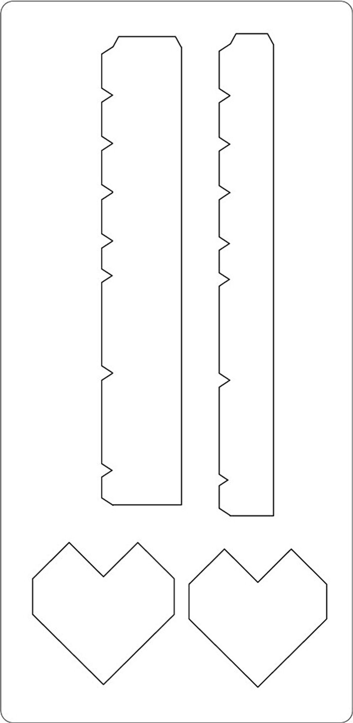 Skæreskabelon - Hjerteboks - Str. 15,2x30,37 Cm - Tykkelse 15 Mm - 1 Stk.