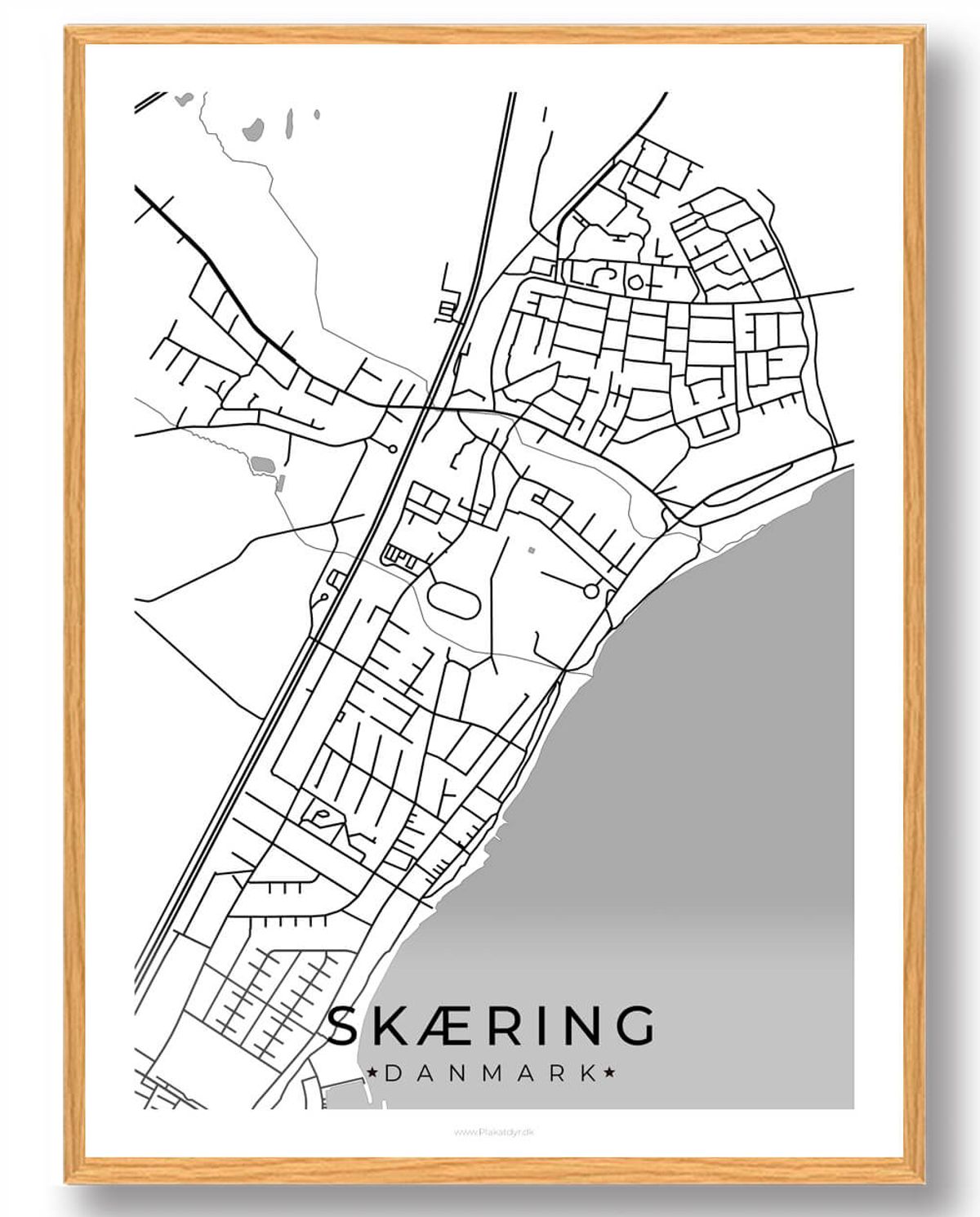 Skæring by plakat - hvid (Størrelse: L - 50x70cm (B2))