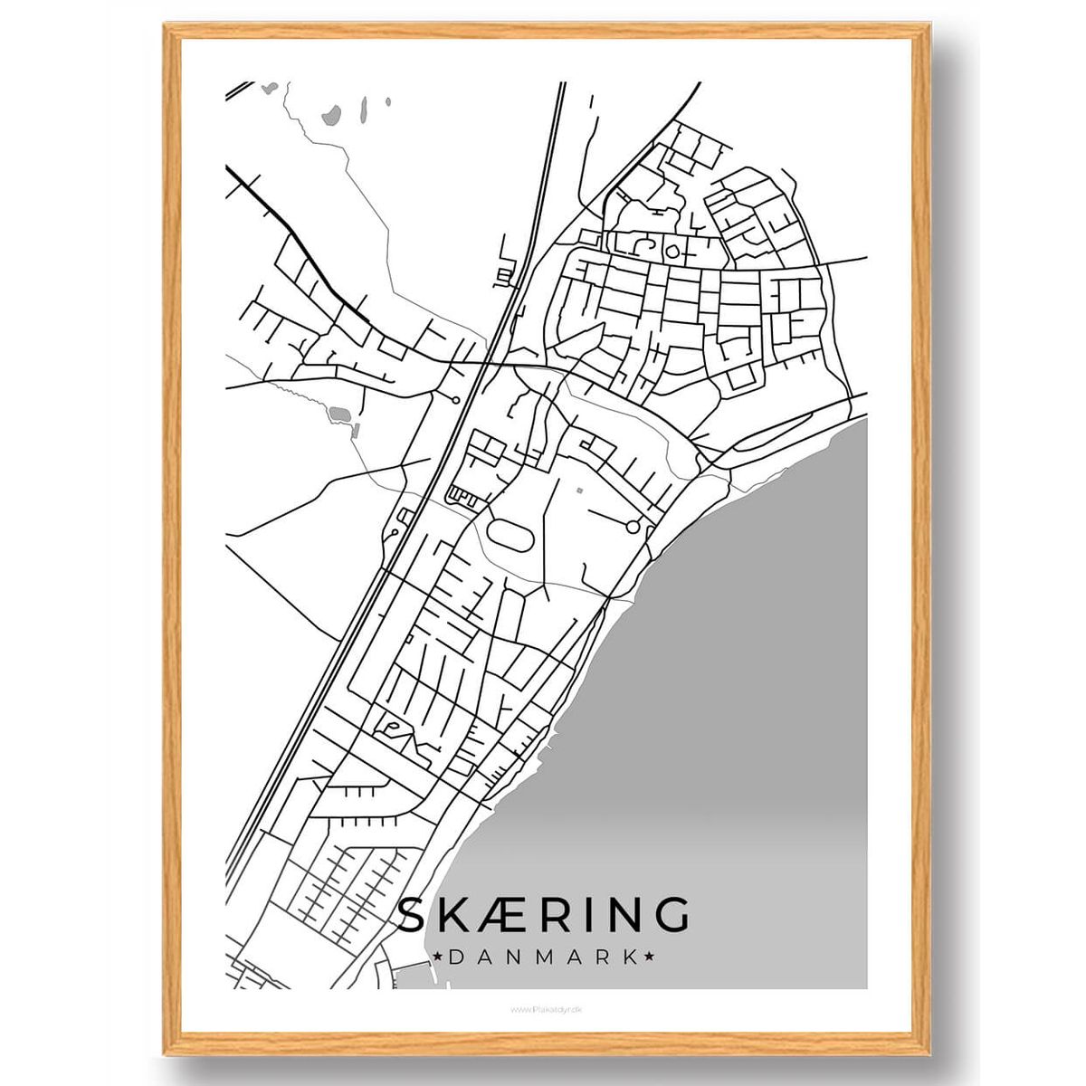 Skæring by plakat - hvid (Størrelse: S - 21x29,7cm (A4))