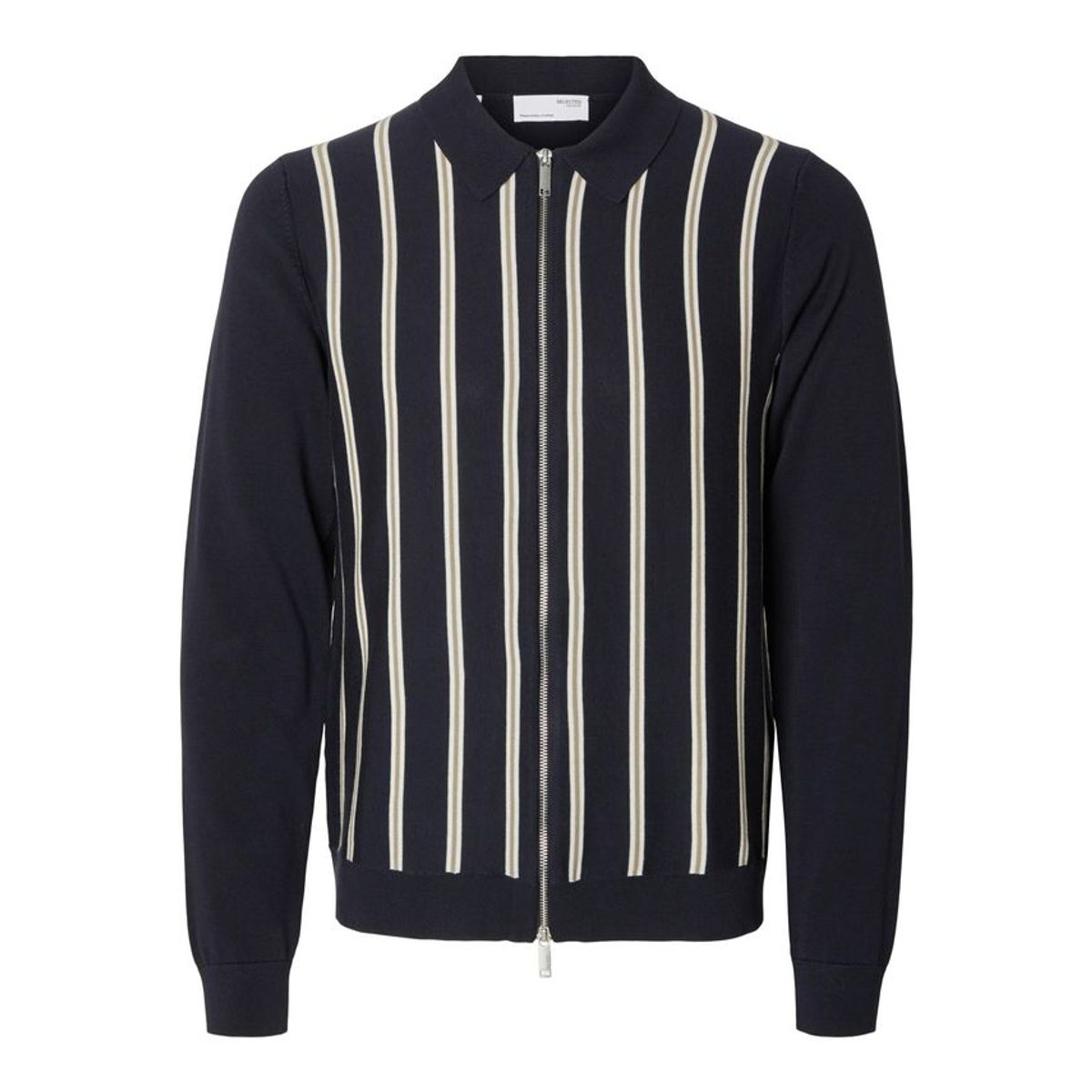 SLHMATTIS LS KNIT STRIPE ZIP CARDIG