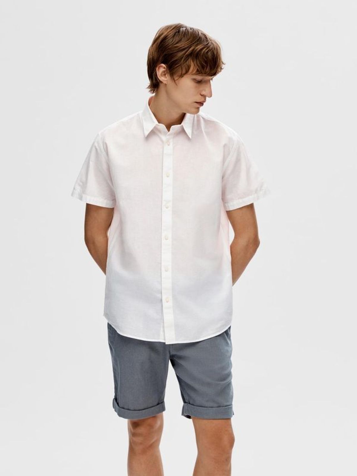 SLHREG-NEW LINEN SHIRT SS NOOS