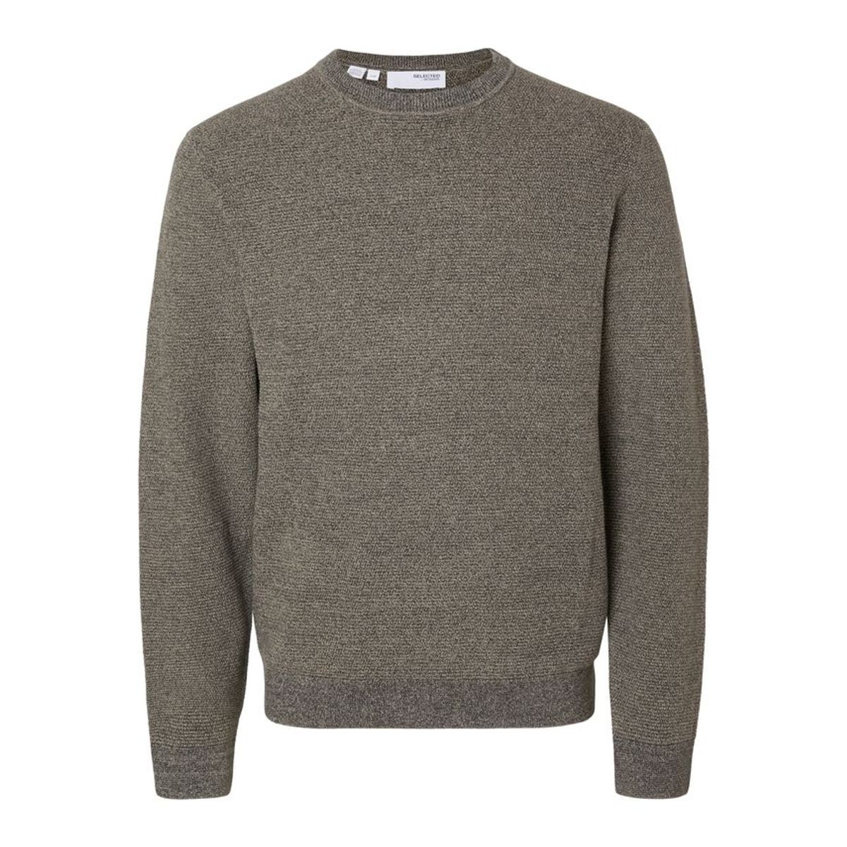 SLHROSS LS KNIT STRUCTURE CREW NECK