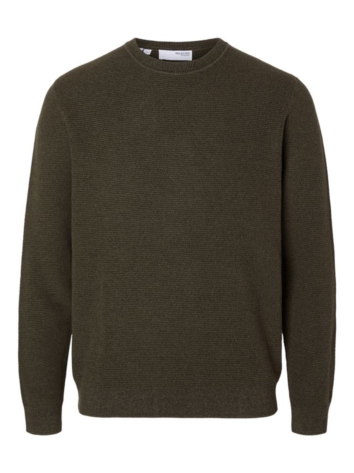 SLHROSS LS KNIT STRUCTURE CREW NECK