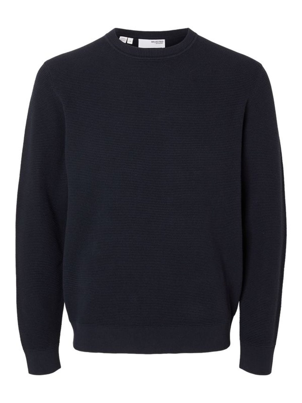 SLHROSS LS KNIT STRUCTURE CREW NECK