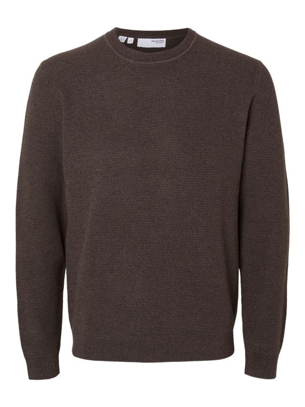 SLHROSS LS KNIT STRUCTURE CREW NECK