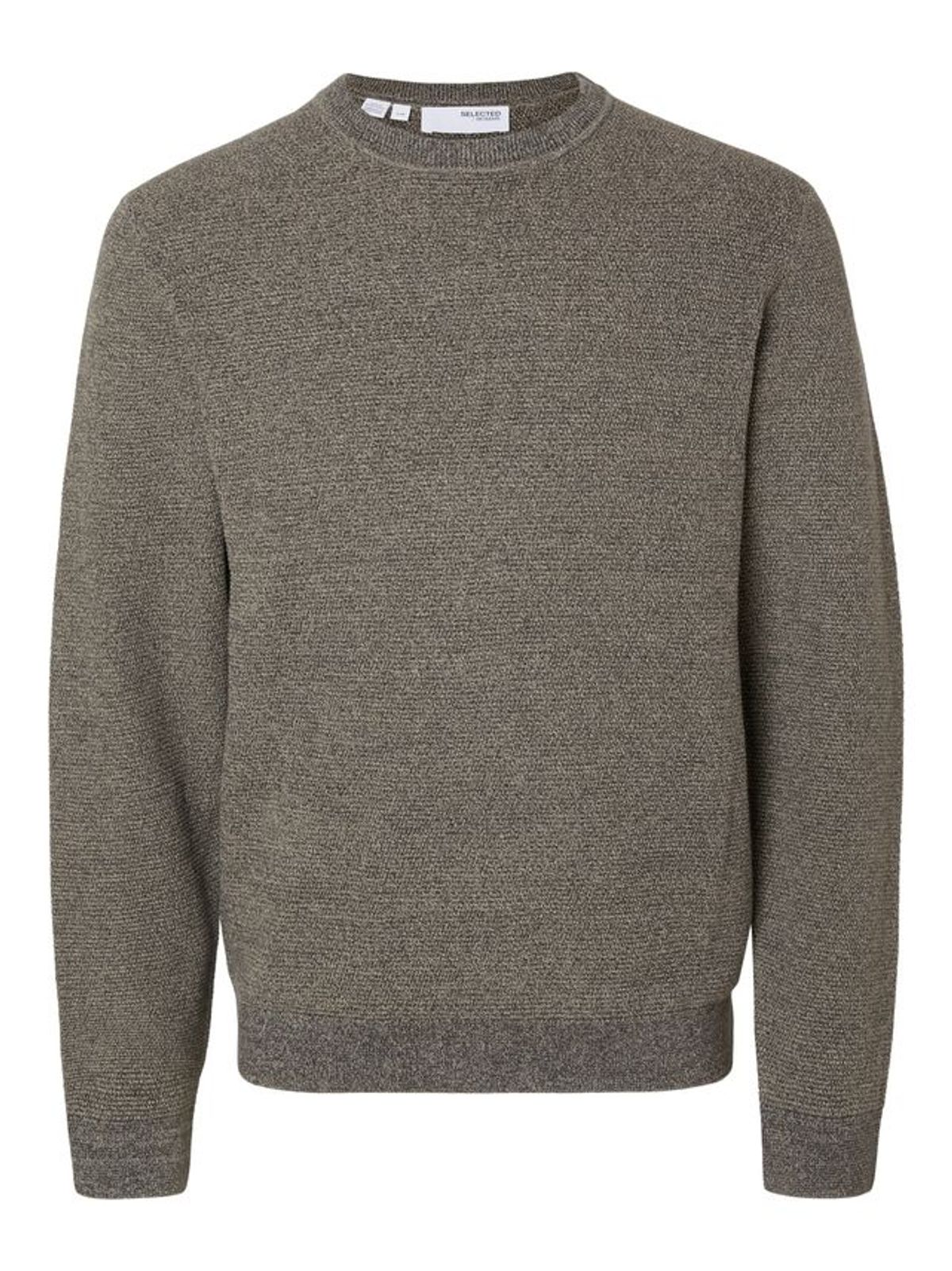 SLHROSS LS KNIT STRUCTURE CREW NECK