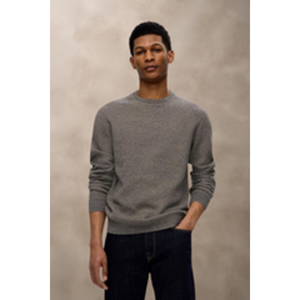 SLHROSS LS KNIT STRUCTURE CREW NECK