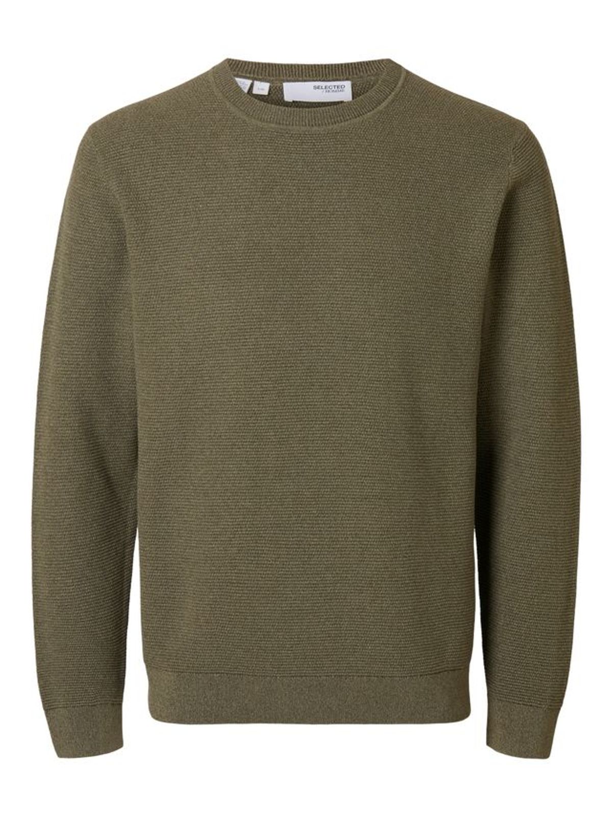 SLHROSS LS KNIT STRUCTURE CREW NECK