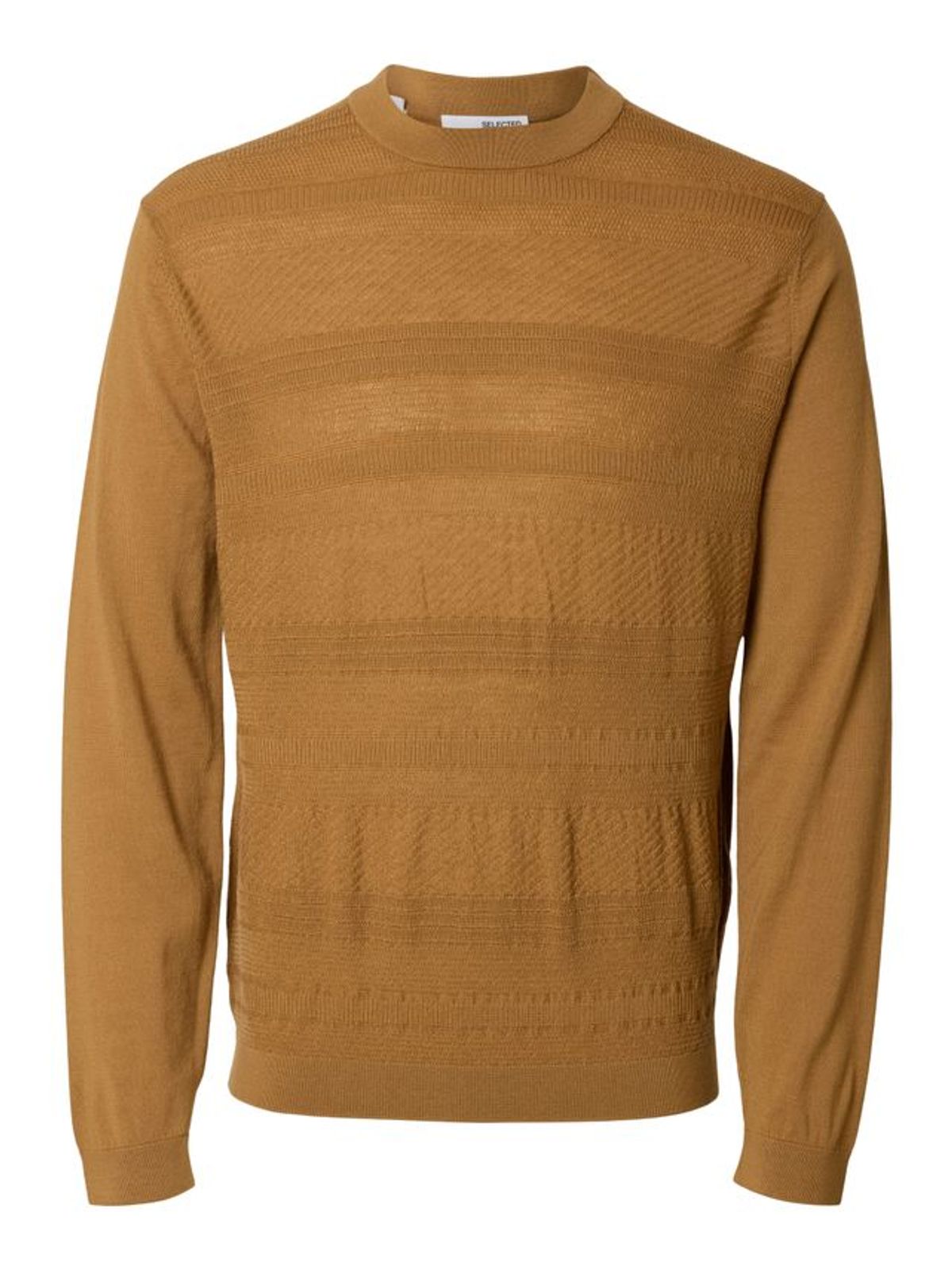 SLHTRAY LS KNIT MERINO CROCHET CREW