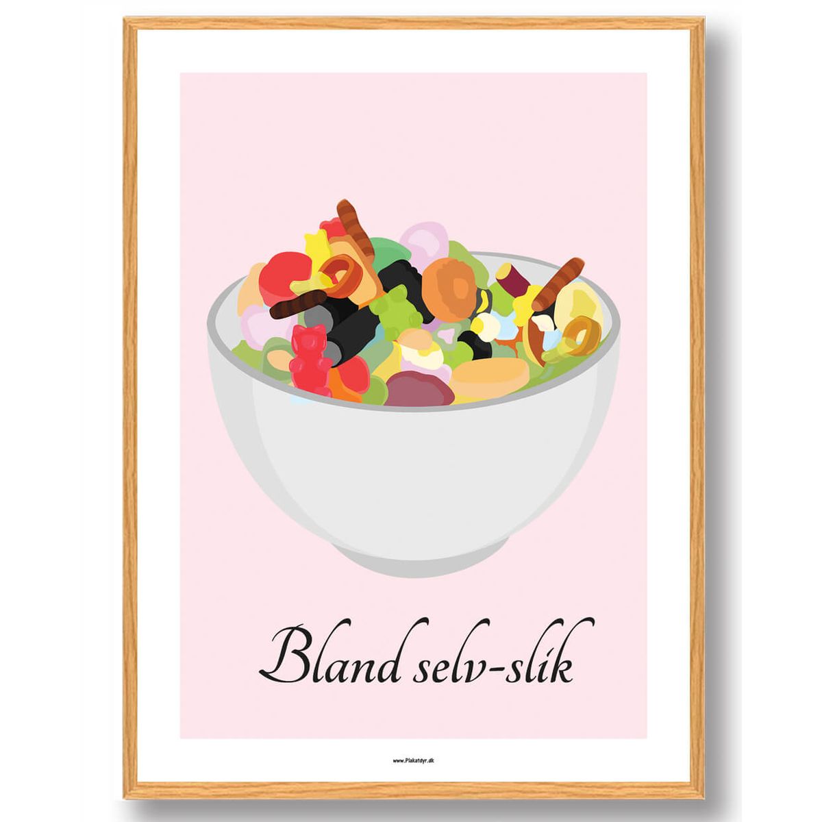 Slikskål, bland selv-slik - plakat (Størrelse: L - 50x70cm (B2))