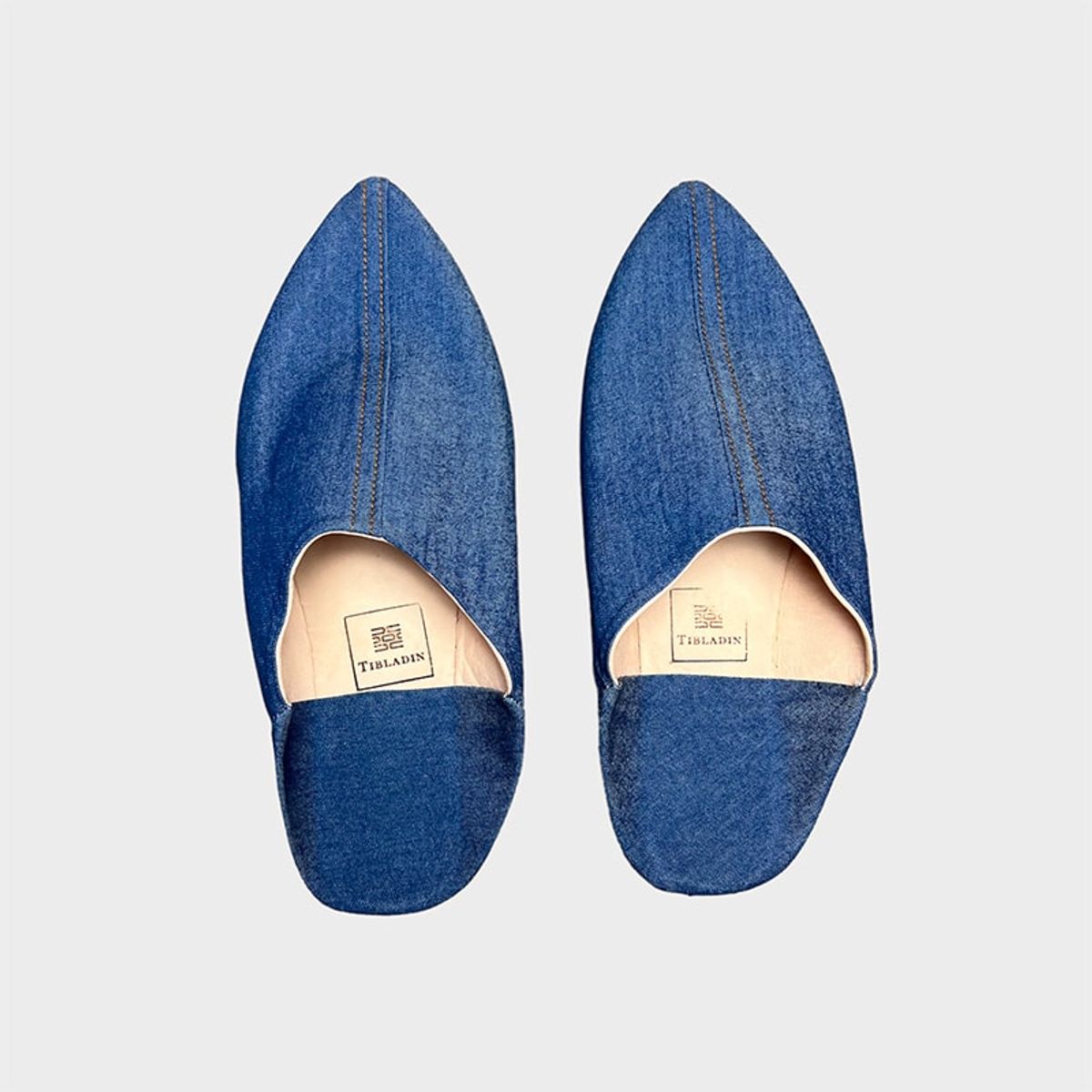 Slippers/sko herre - jeansstof - 44