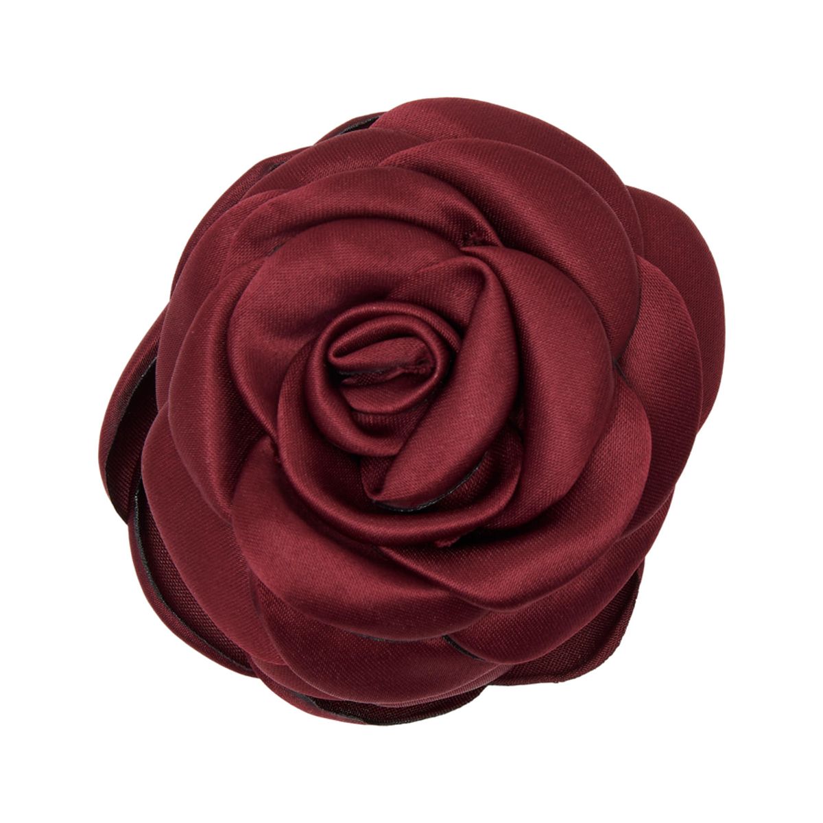 Small Satin Rose Claw - Chocolate