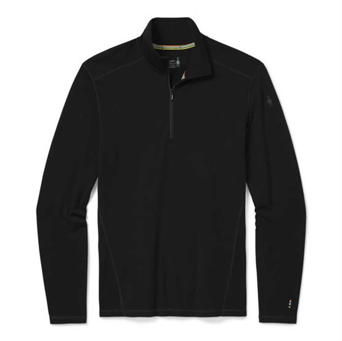 Smartwool Mens Thermal Merino Base Layer 1/4 Zip, Black