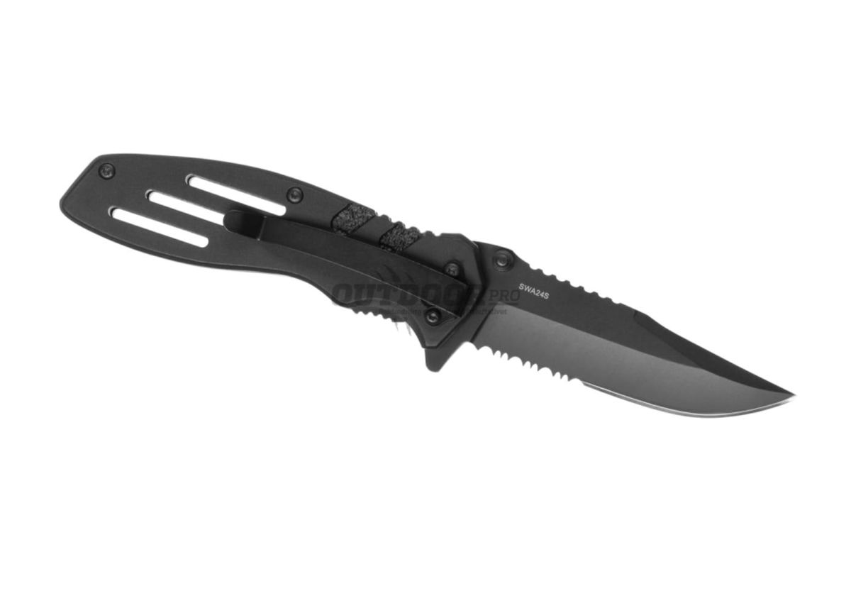 Smith & Wesson Extreme Ops SWA24S Serrated Folder Black