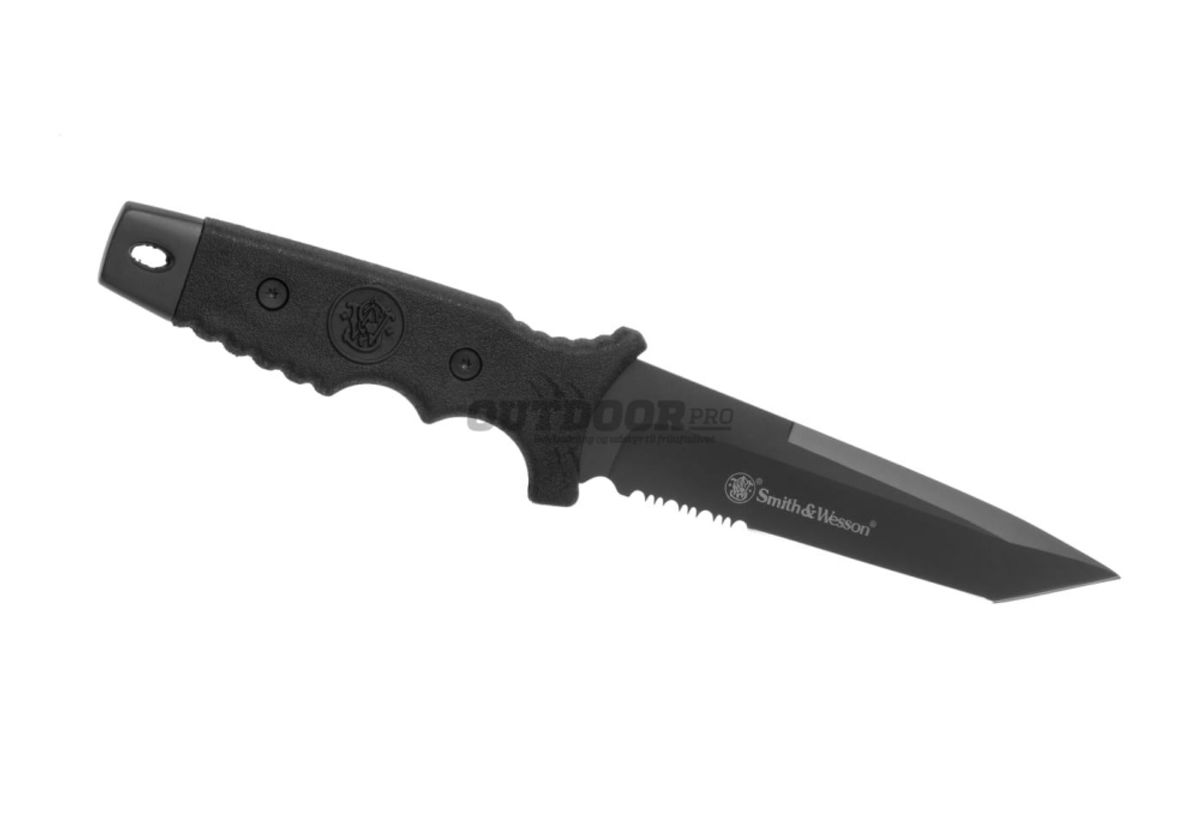 Smith & Wesson SW7S Fixed Blade Serrated Tanto Black