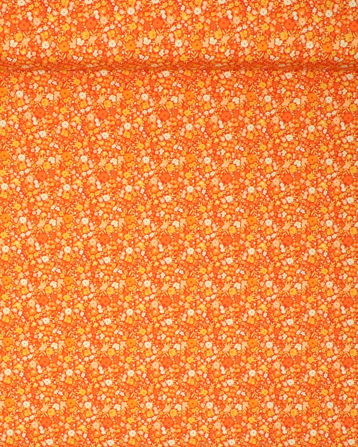 Småblomstret orange - Patchwork - 100% Bomuld