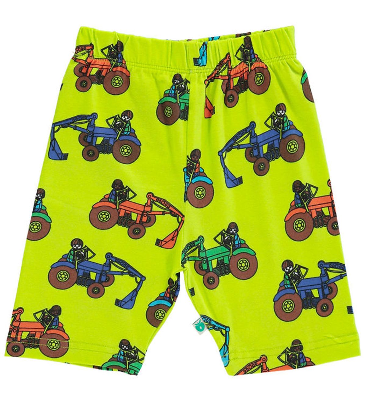 Småfolk Shorts - Bright Green m. Traktorer