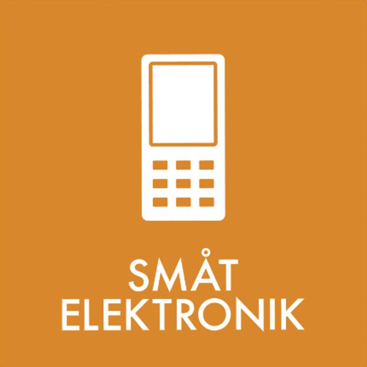 Småt elektronik - Klistermærke til affaldssortering