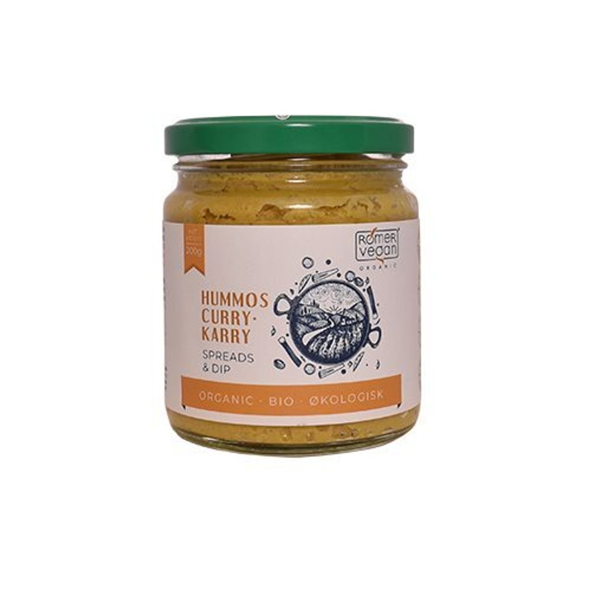 Smørepålæg Hummus karry Ø - 200 g.