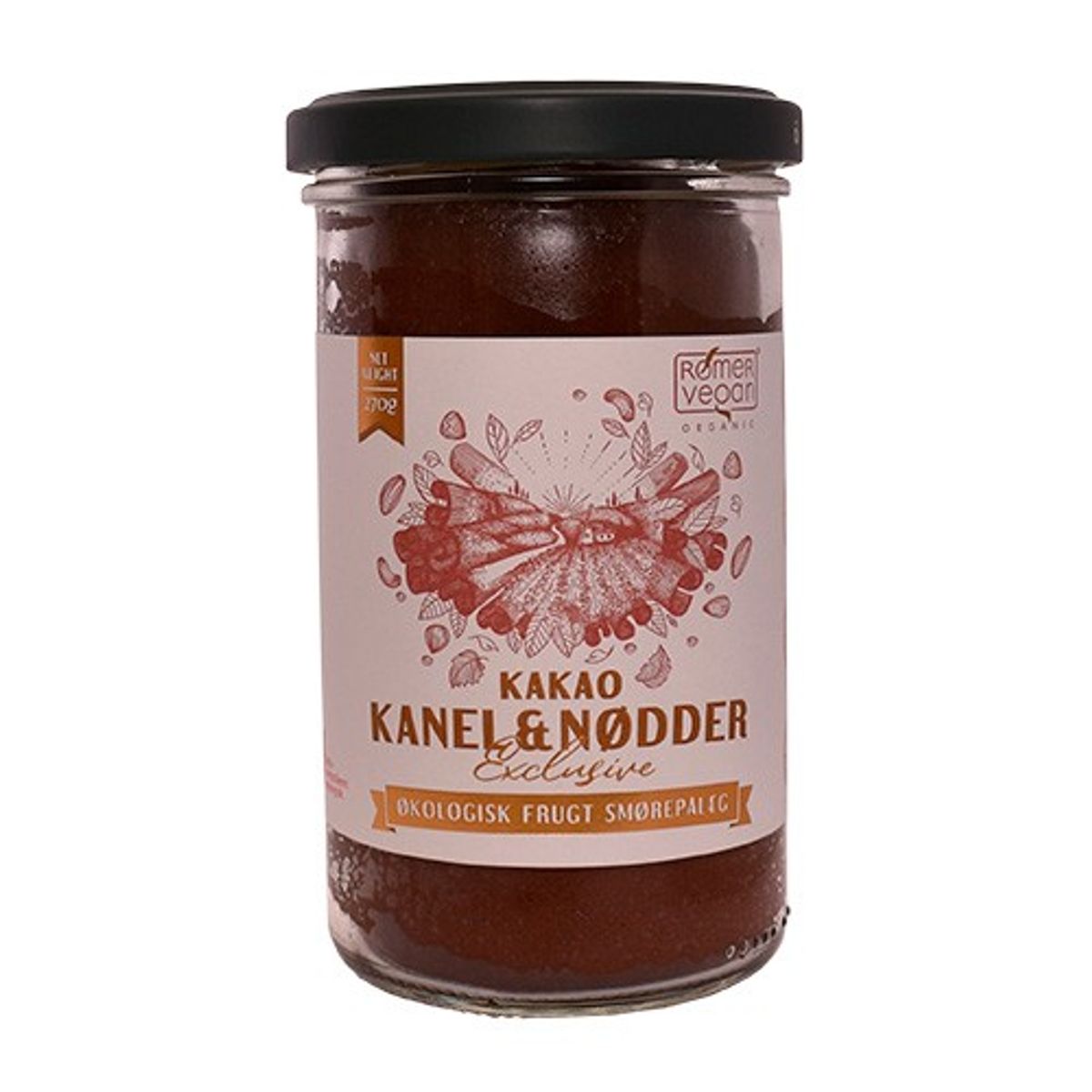 Smørepålæg Kakao, Nødder & Kanel Økologisk - 270 gram - Rømer Vegan