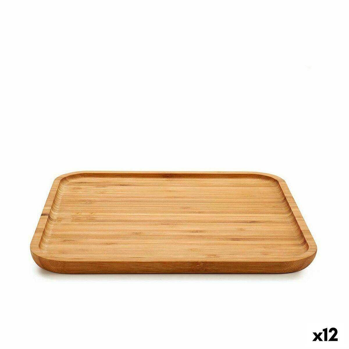 Snack bakke Firkantet Brun Bambus 30 x 1,5 x 30 cm (12 enheder)