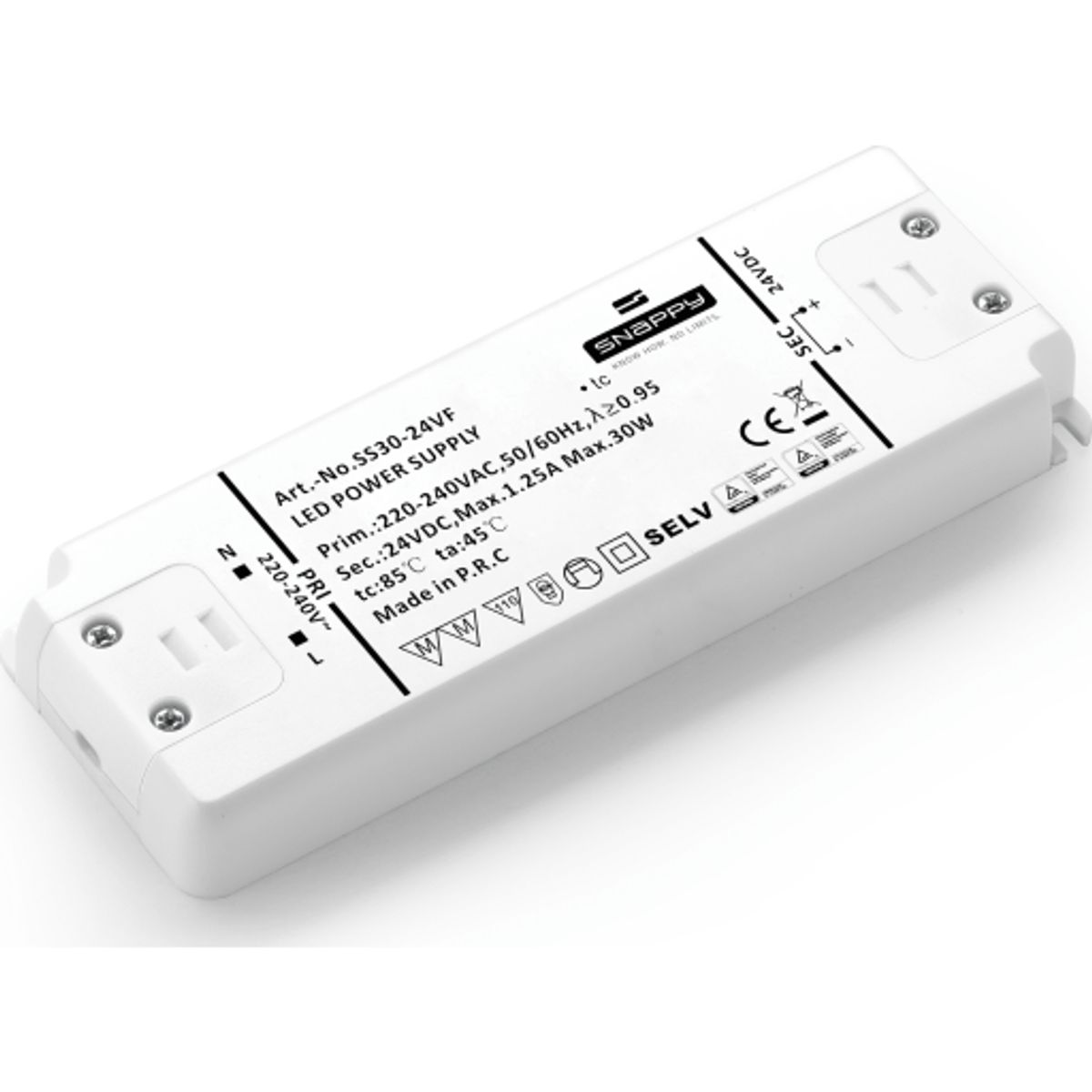 Snappy LED Driver 24V / 30W. Ikke dæmpbar