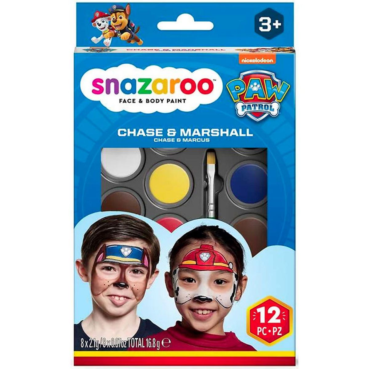 Snazaroo Ansigtsmaling - 8 Farver - Paw Patrol Chase & Marshall