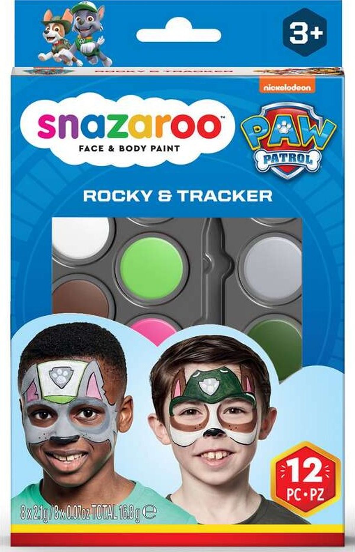 Snazaroo Ansigtsmaling Sæt - Paw Patrol - Rocky & Tracker - 12 Dele