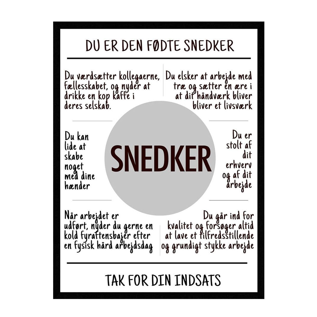 Snedker plakat