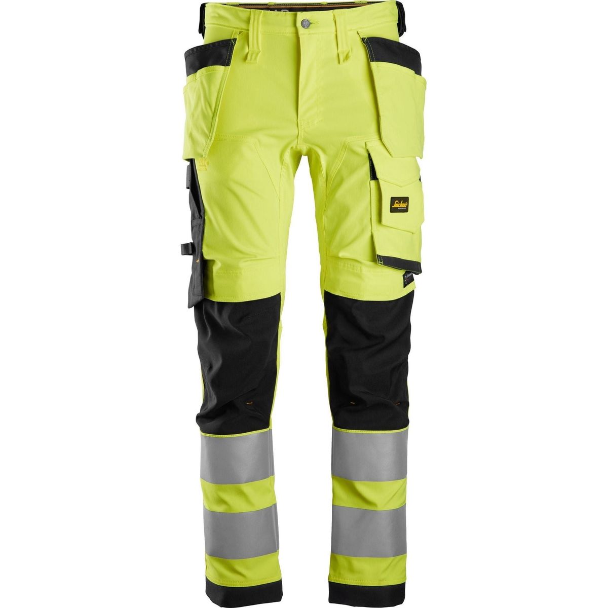 Snickers AW stretch bukser med hylsterlommer Hi-Vis gul/sort 6243