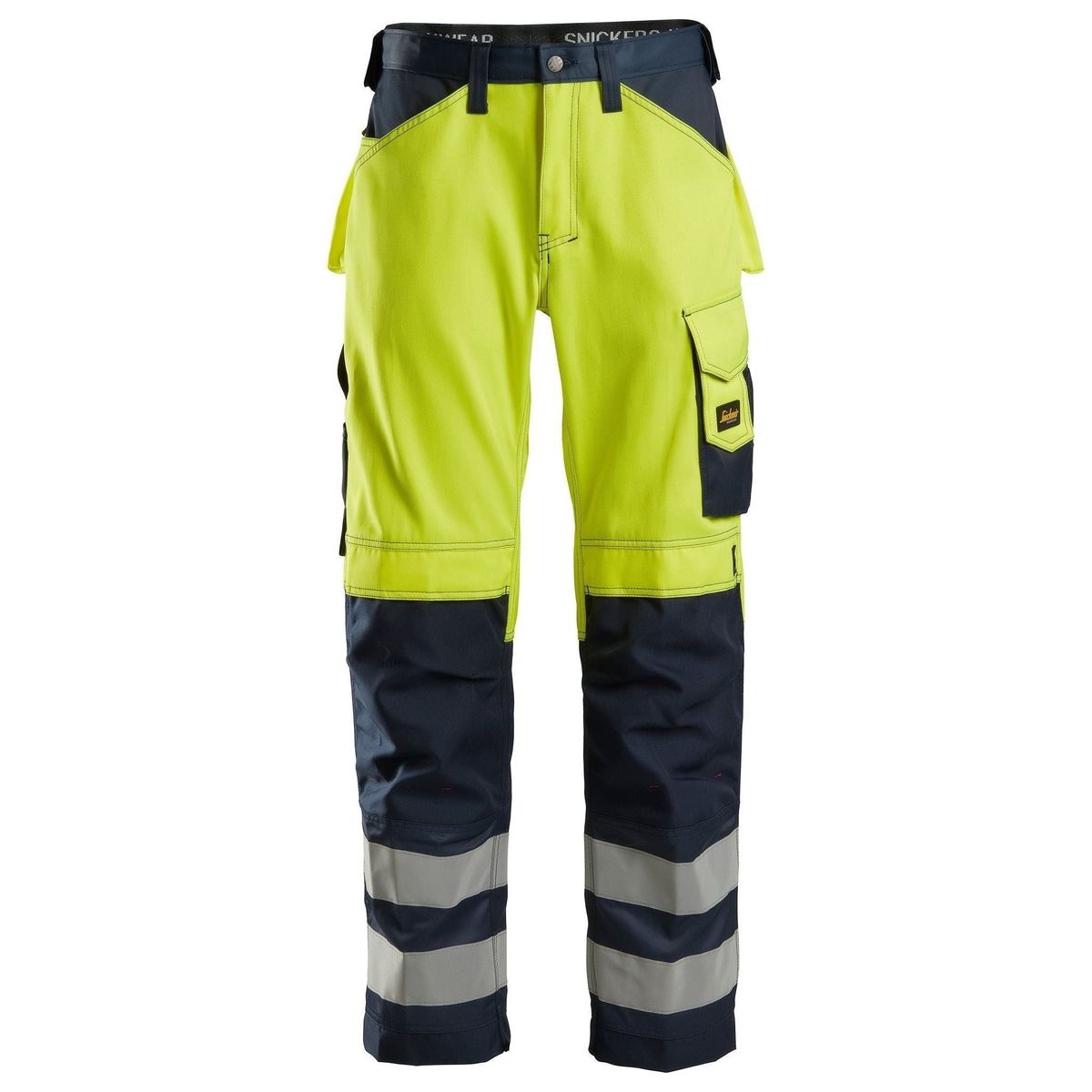 Snickers High-Vis arbejdsbukserer, klasse 2 gul/navy 3333