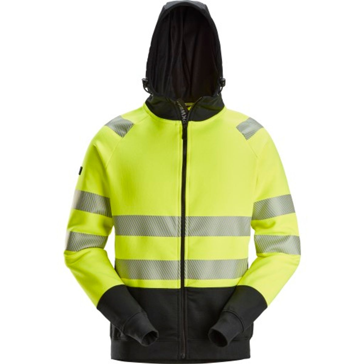 Snickers High-Vis hættetrøje 2839, gul/sort, kl. 2, str. 2XL