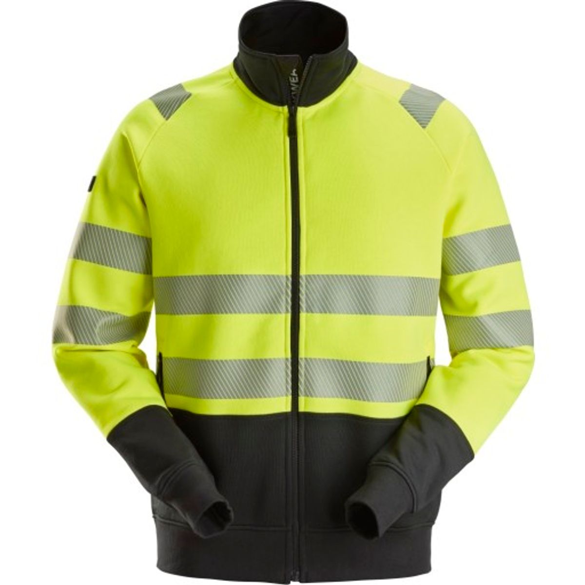 Snickers High-Vis sweatjakke 2835, gul/sort, kl. 2, str. 3XL