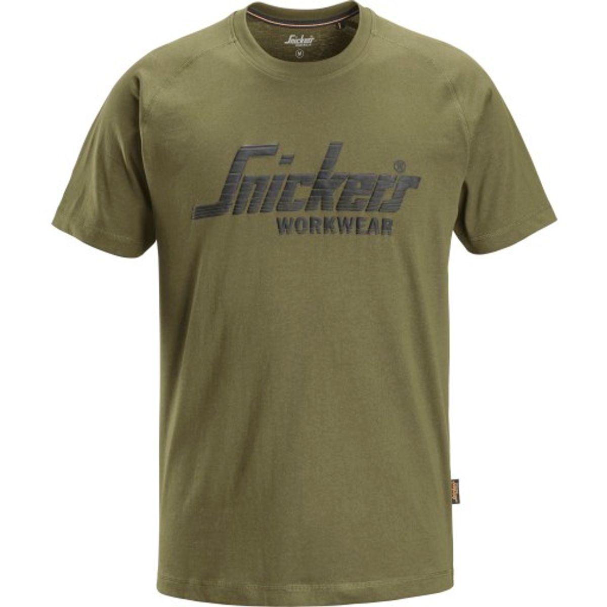 Snickers T-shirt 2590 med logo, khaki grøn, str. 2XL