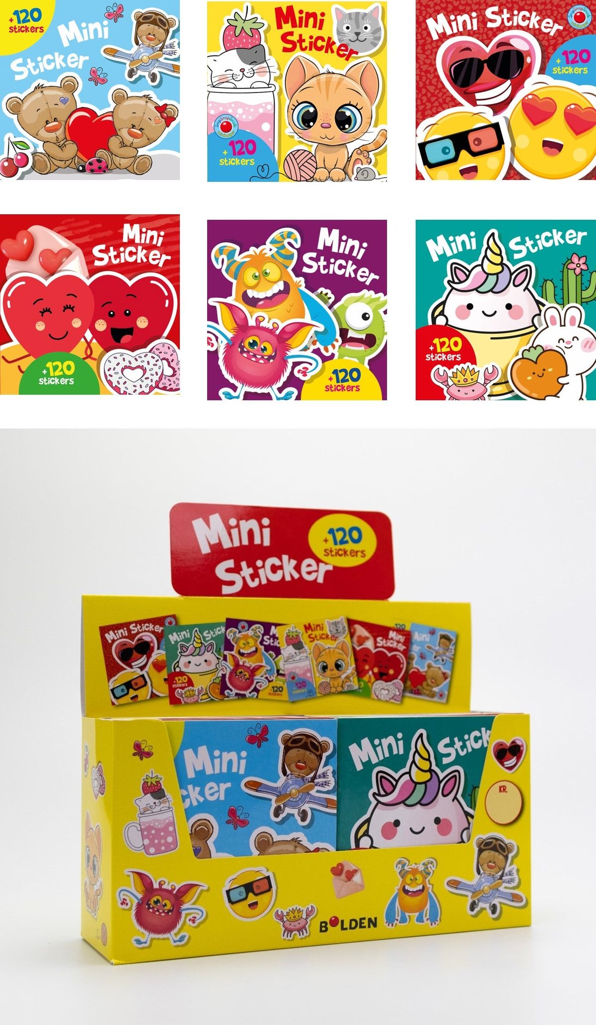 Snip Snap Snude: Mini stickers 1-6 (æske med 48 stk. ass. - pris pr. stk. ca. kr. 14,95