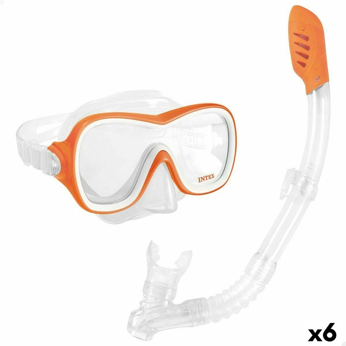 Snorkel beskyttelsesbriller og rør Intex Wave Rider Orange