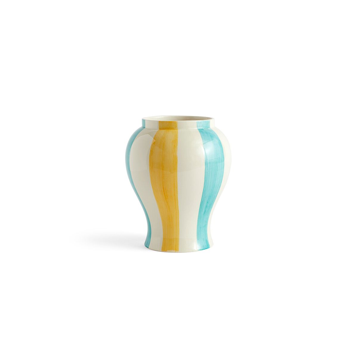 Sobremesa stripe vase fra Hay (Medium, Green and Yellow)