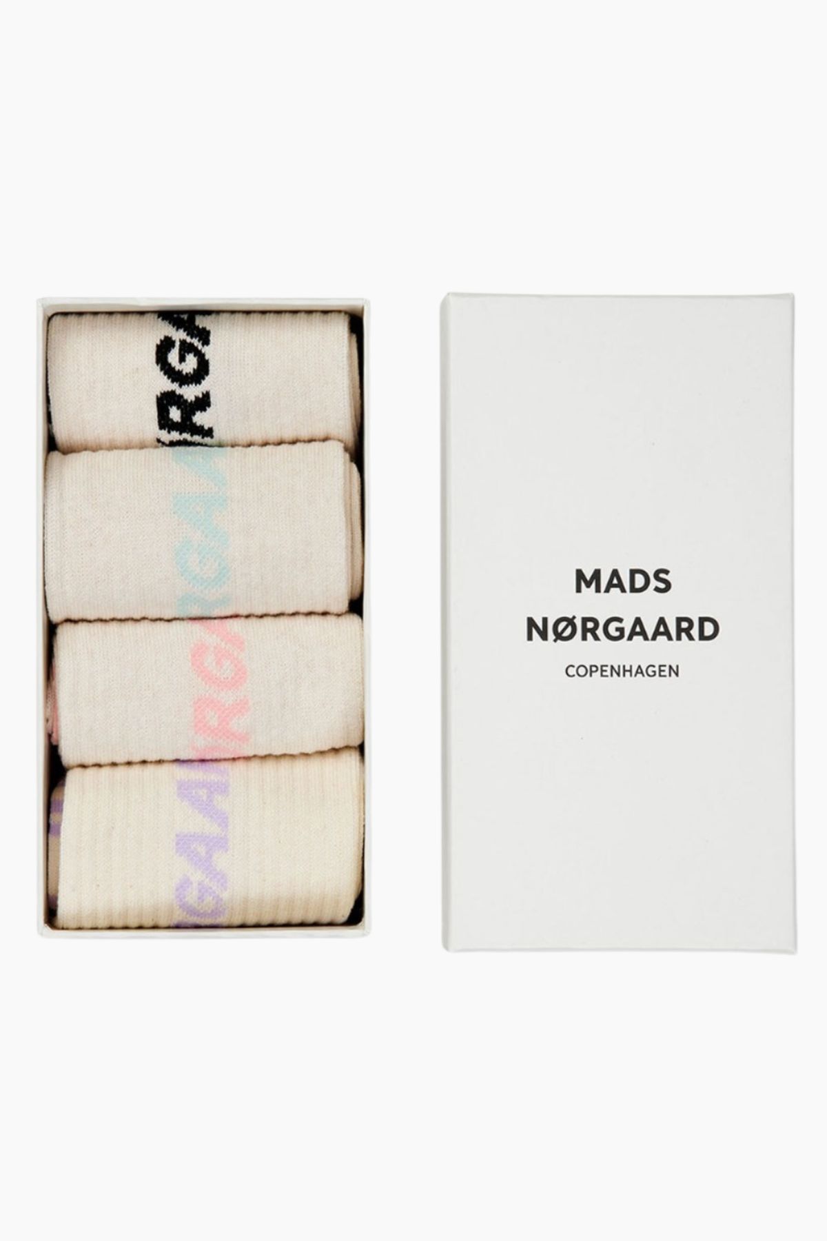 Sock Box Logo Step - Pastel Logo Step - Mads Nørgaard - Hvid One Size