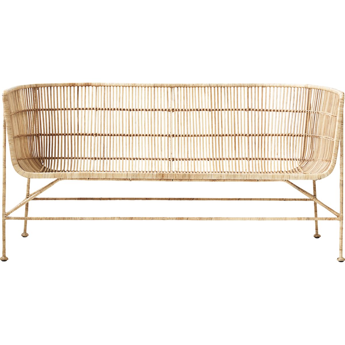 Sofa, HDCuun, Nature - Nature / Rattan , Frame: Iron / l: 140 cm, w: 65.5 cm, h: 70 cm