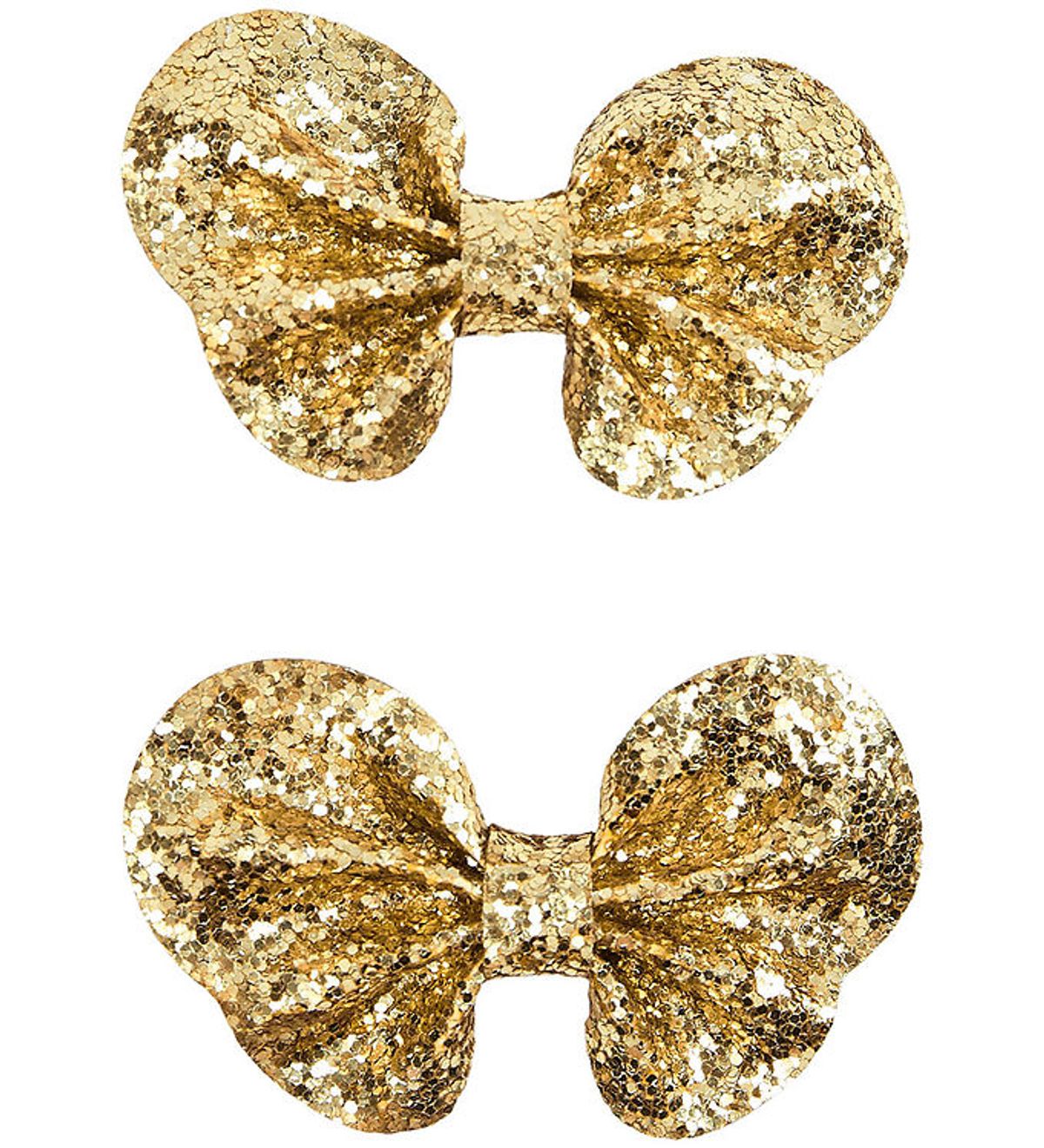 Sofie Schnoor Hårsløjfer - 2-pak - 7x4,5 cm - Gold Glitter